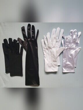 🖤 Elegant Satin Gloves Bundle – Perfect for Formal Wear, Costumes & Events!